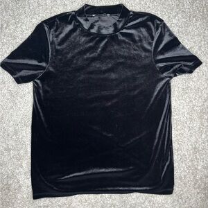 Zara Velvet Short Sleeve Mock Turtleneck